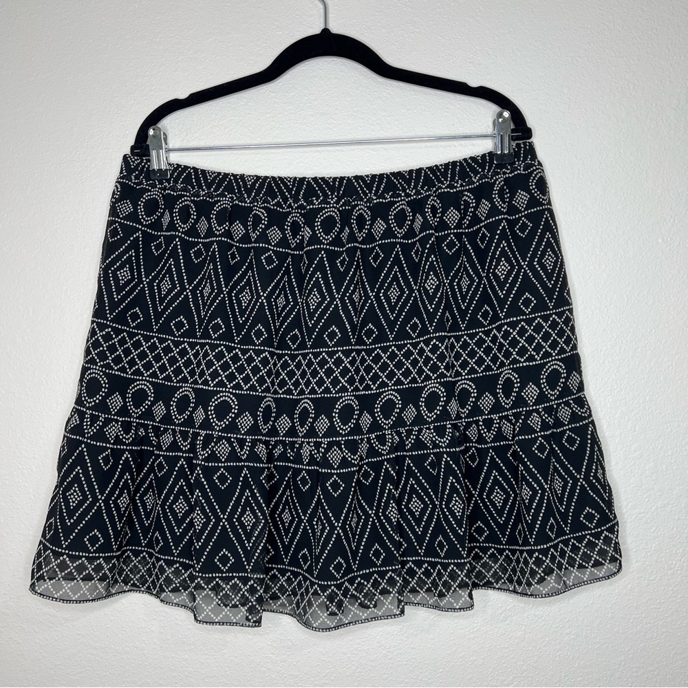 Madewell Caravan Black & White Geometric Printed Flowy Mini Skirt XL NWT - Picture 12 of 14